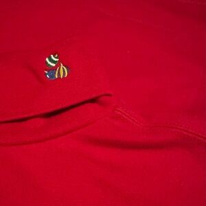 Lands' End Red Turtleneck with Christmas Ornaments Embroidery